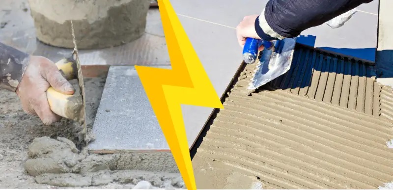 So sánh keo dán gạch và vữa xi măng truyền thống